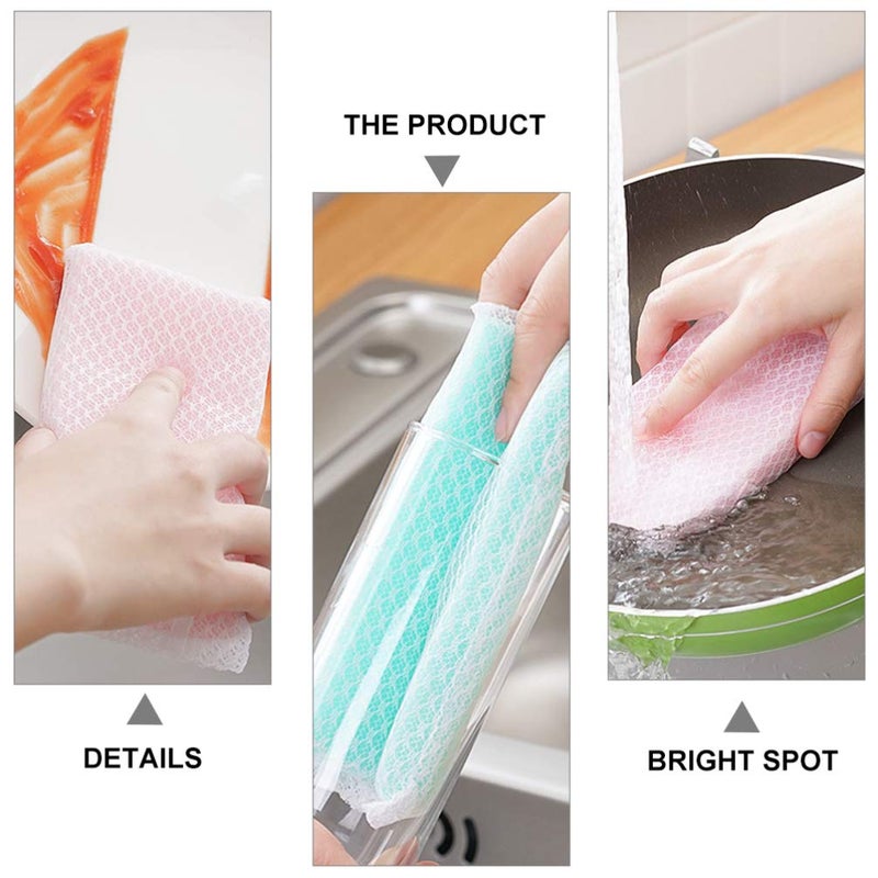 Double Sided Cleaning Sponge Scrubber Pads 10pcs for Kitchen Bathroom Dishes - Image 3