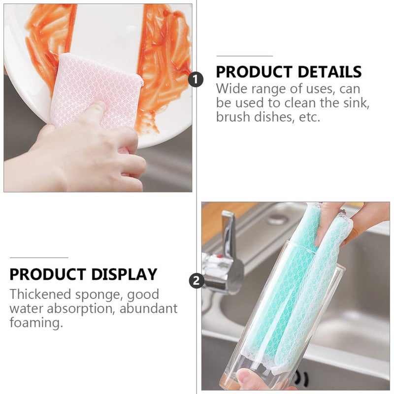 Double Sided Cleaning Sponge Scrubber Pads 10pcs for Kitchen Bathroom Dishes - Image 4