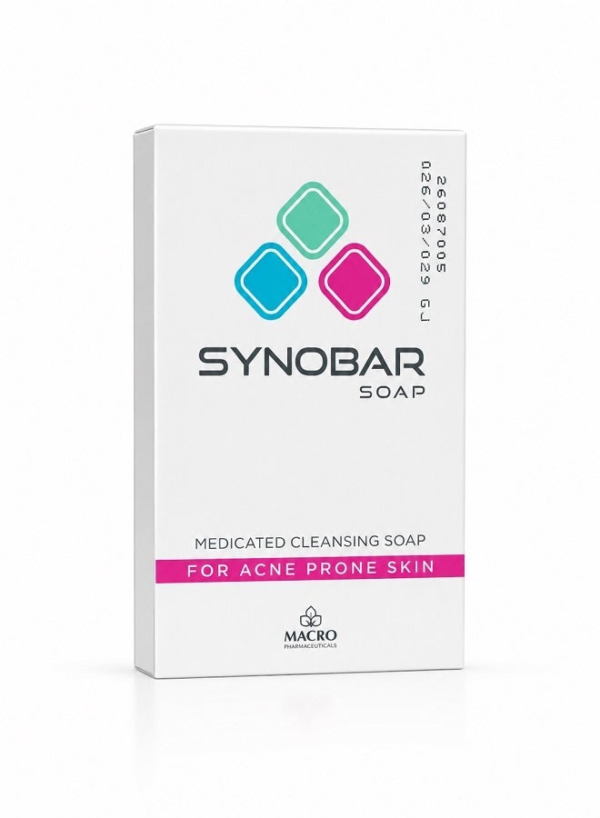 SYNOBAR Soap For Acne Prone Skin medicated Cleansing Soap - 100gm - Image 1
