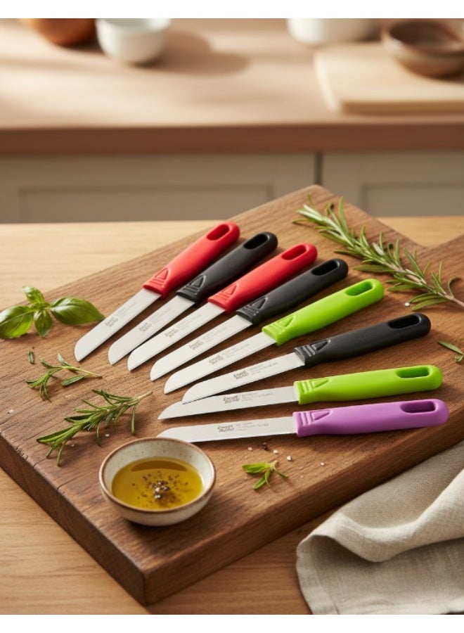 سويت هوم طقم سكاكين مكون من 12 قطعة مع حافة شفرة حادة للغاية للتقطيع الدقيق، مثالي للخضراوات والفواكه واللحوم الخالية من العظم، غير لاصق ولا يسبب الخدش، أفضل هدية للمطبخ لمحبي الطبخ والطهاة - Image 2