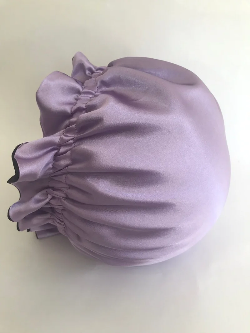 براتيك ديكيسكو Practical Dikisco Double Sided Lilac Gold Satin Hair Cap / Beret for Curly Hair