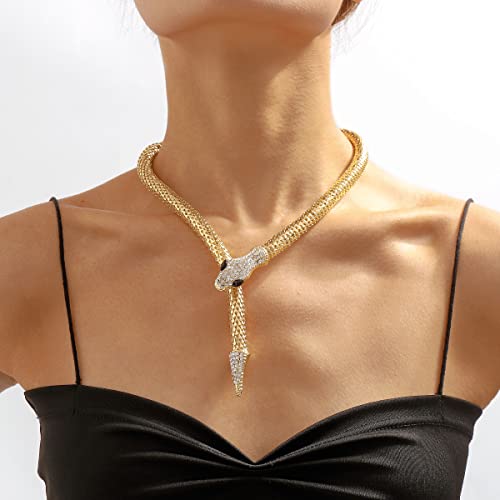LUREME Flexible Snake Necklace & Collar Choker - Adjustable Snake Waist Chain for Women (nl006311-1) - Image 2