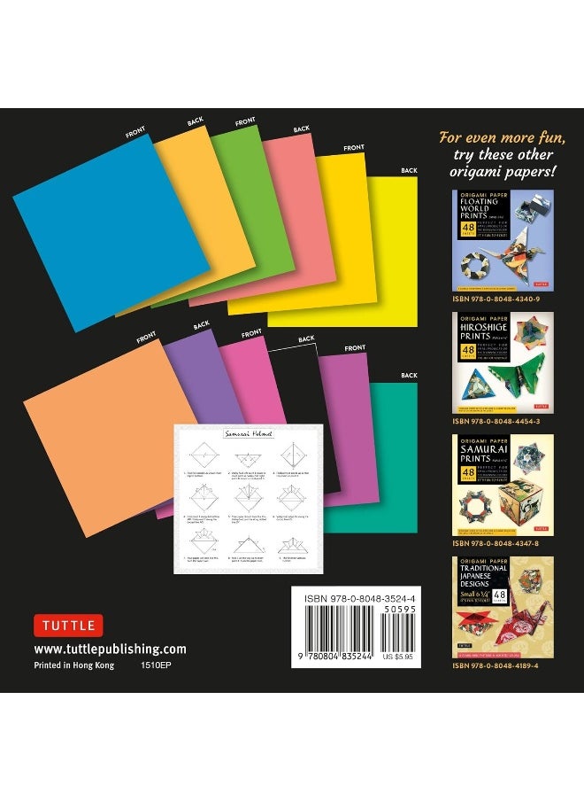 Origami Paper - Fluorescent Colors - 6 3/4" - 48 Sheets: Tuttle Origami Paper: Origami Sheets Printed with 6 Different Colors: Instructions for 6 Projects Included  - Image 2