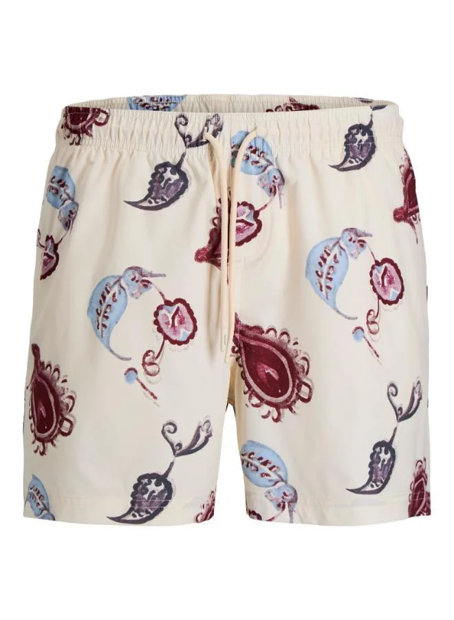 JACK & JONES Printed Drawstring Swim Shorts