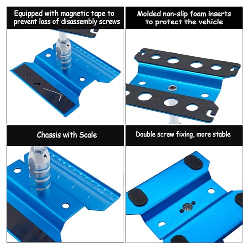 RC Lelut RC Car Stand RC Repair Stand 360 Degree Rotation Lift or Lower for Traxxas Arrma Redcat Axial RC4WD HSP Losi 18 110 112 116 Scale RC Crawler Car Truck Buggies Sky Blue - Image 5
