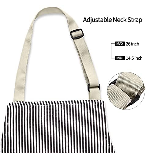 NLUS 2 Pack Kitchen Cooking Aprons, Adjustable Bib Soft Chef Apron with 3 Pockets for Men Women (Umber/Black) - Image 3