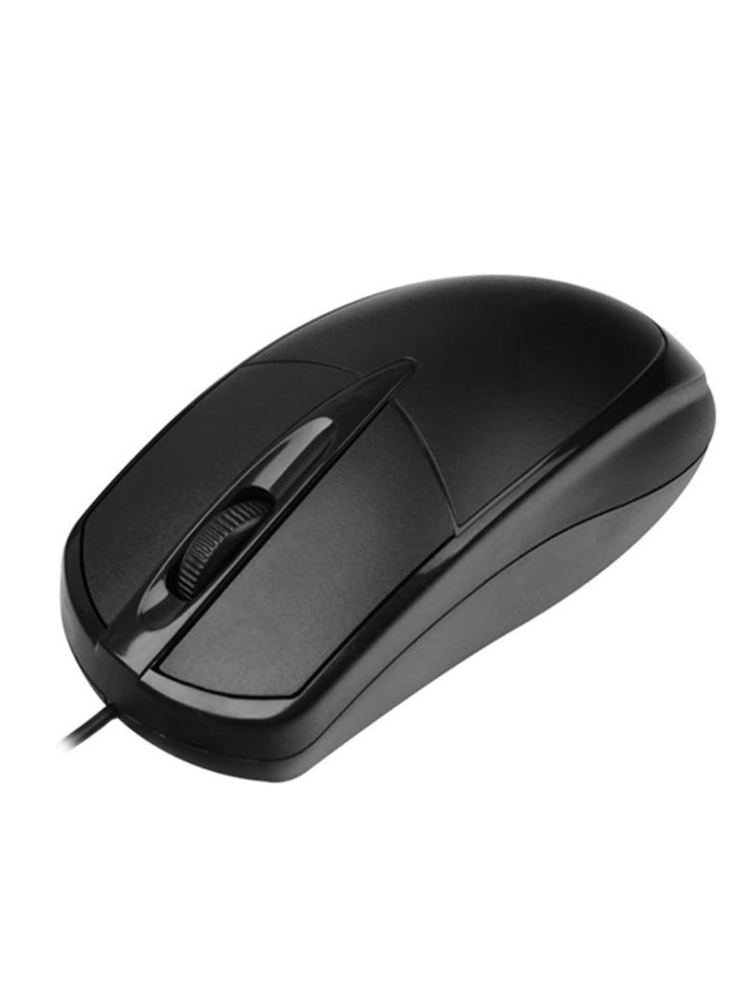 Zero - ZR-180 Comfort USB Wired Mouse, 3 Button, 1200 DPI Optical Sensor, High Performance Plug & Play, for Desktop, PC and Laptop Windows/Mac, Black - Image 1