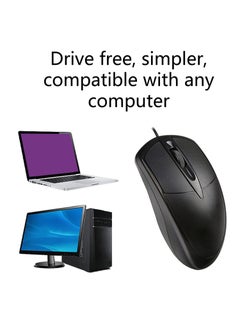 Zero ZR-180 Comfort USB Wired Mouse, 3 Button, 1200 DPI Optical Sensor, High Performance Plug & Play, for Desktop, PC and Laptop Windows/Mac, Black  - Image 4