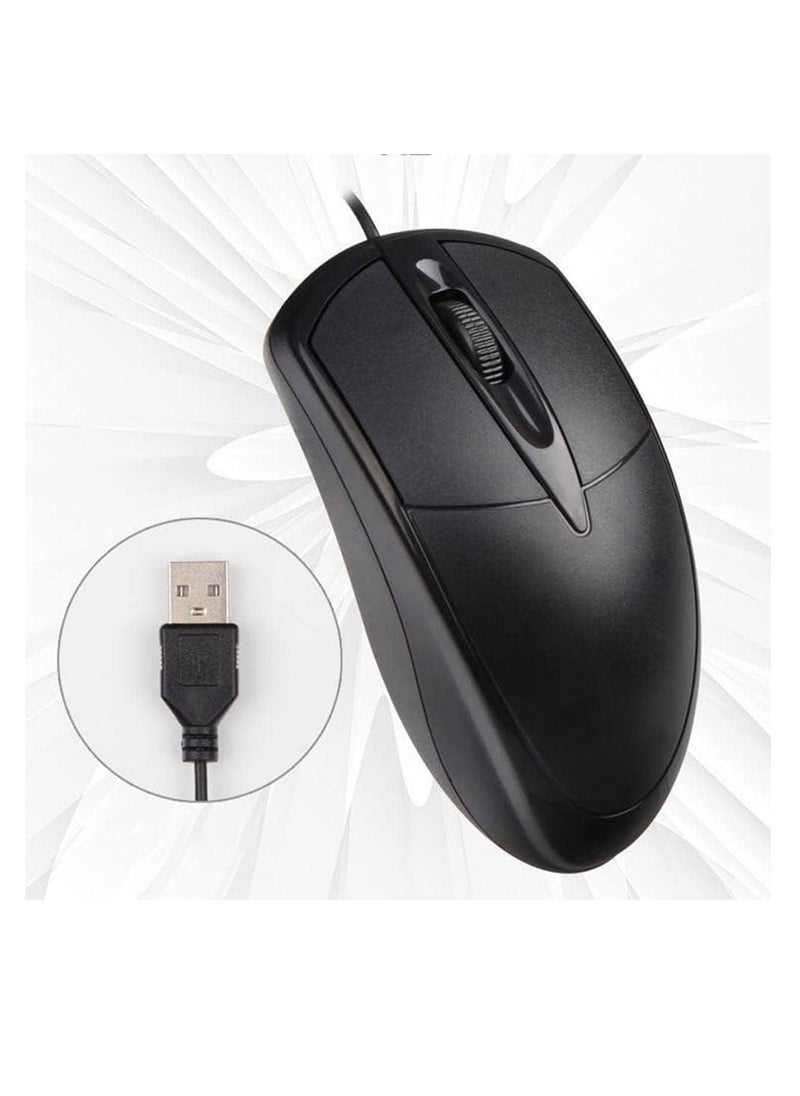 Zero - ZR-180 Comfort USB Wired Mouse, 3 Button, 1200 DPI Optical Sensor, High Performance Plug & Play, for Desktop, PC and Laptop Windows/Mac, Black - Image 1