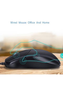 Zero ZR-180 Comfort USB Wired Mouse, 3 Button, 1200 DPI Optical Sensor, High Performance Plug & Play, for Desktop, PC and Laptop Windows/Mac, Black  - Image 3