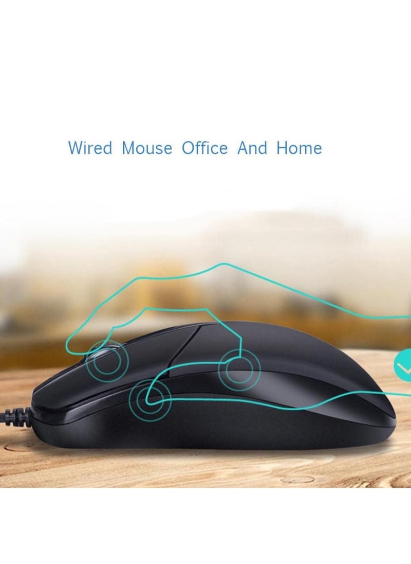 Zero - ZR-180 Comfort USB Wired Mouse, 3 Button, 1200 DPI Optical Sensor, High Performance Plug & Play, for Desktop, PC and Laptop Windows/Mac, Black - Image 1