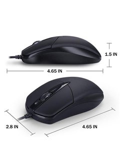 Zero ZR-180 Comfort USB Wired Mouse, 3 Button, 1200 DPI Optical Sensor, High Performance Plug & Play, for Desktop, PC and Laptop Windows/Mac, Black  - Image 5