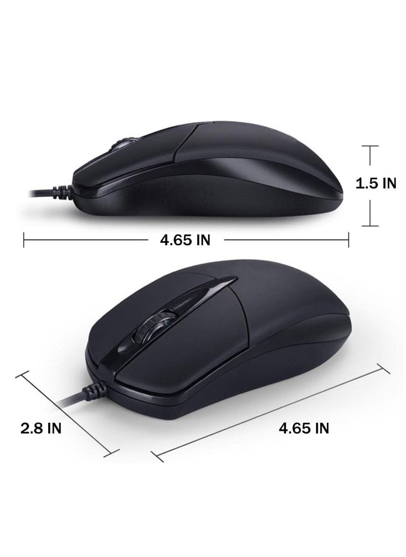 Zero - ZR-180 Comfort USB Wired Mouse, 3 Button, 1200 DPI Optical Sensor, High Performance Plug & Play, for Desktop, PC and Laptop Windows/Mac, Black - Image 1