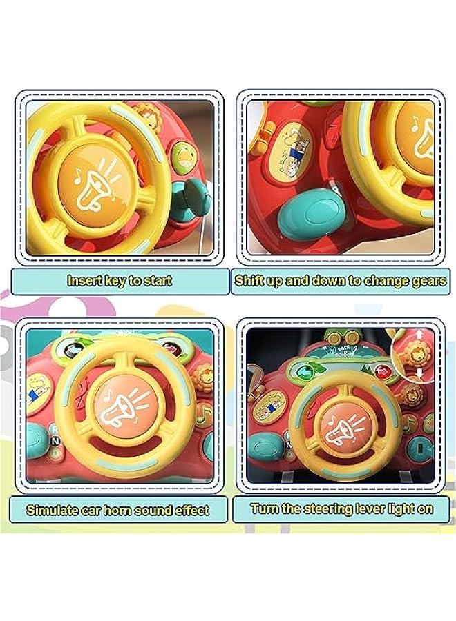 HOOKOR Steering Wheel Toys for Toddler Boys Girls,Interactive & Learning Baby Car Seat Toys for Infant Preschool Kids Musical Toy with Light and Sound (Pink)  - Image 4