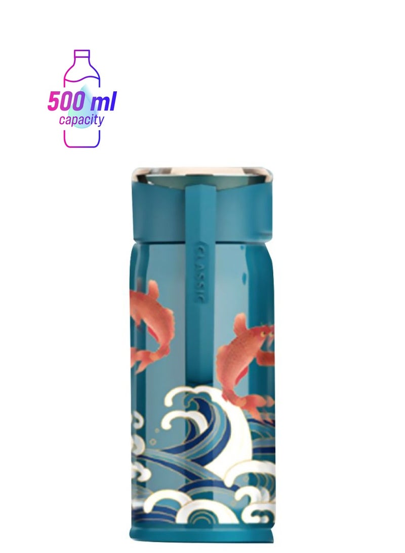 بيوينتي زجاجة مياه معزولة أزرق / برتقالي / أبيض - Image 1