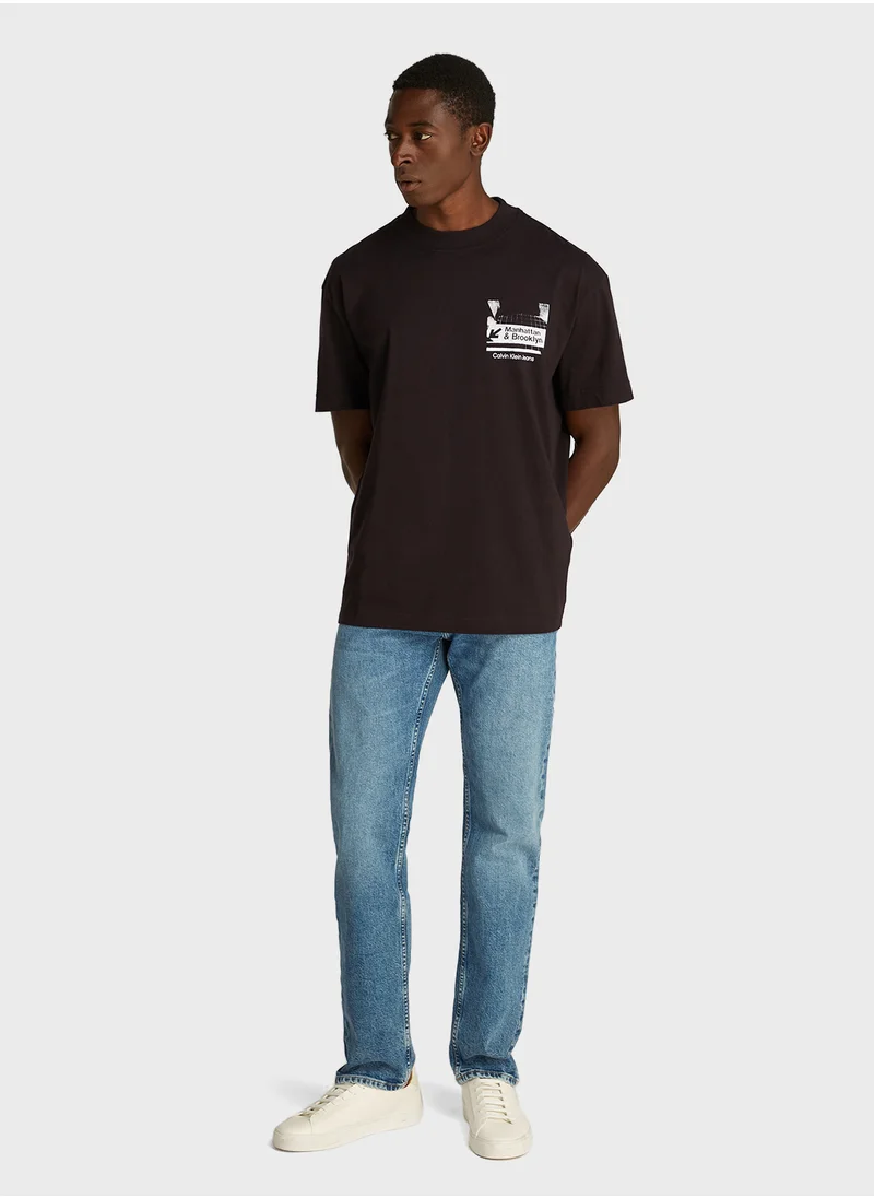 Calvin Klein Jeans Logo Print Crew Neck T-Shirt