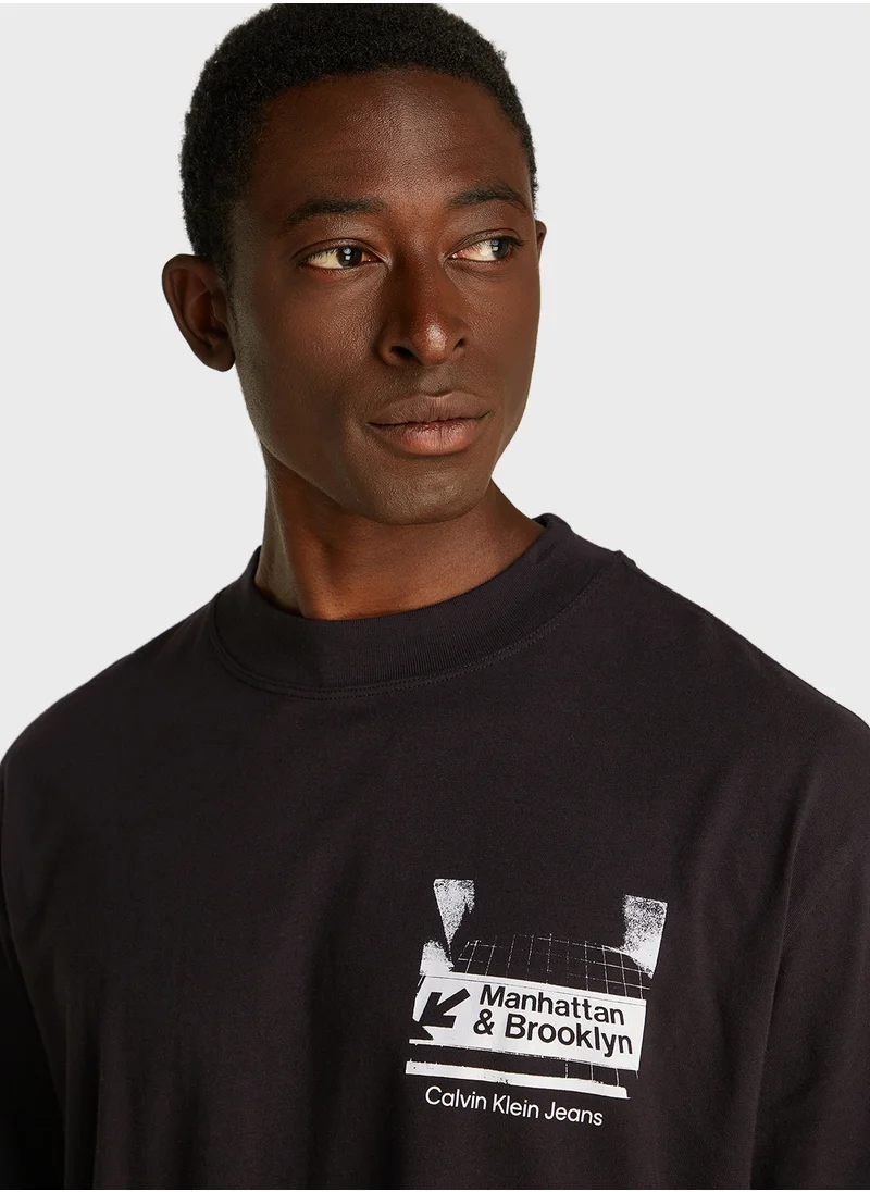 Calvin Klein Jeans Logo Print Crew Neck T-Shirt