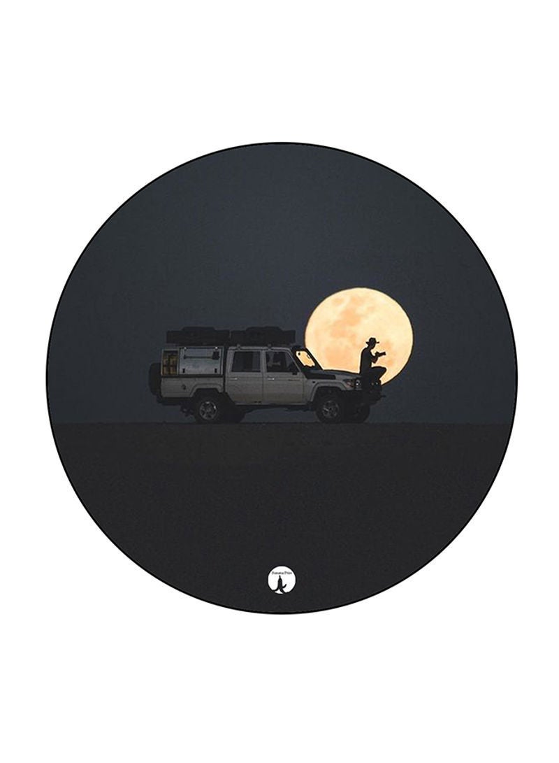 RKN Car Printed Mouse Pad Round  Multicolour