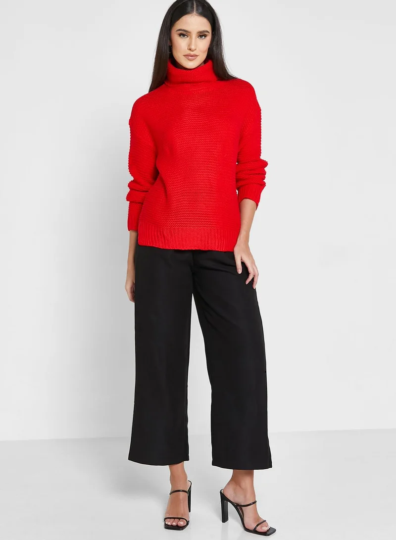 ELLA Solid Turtle Neck Sweater