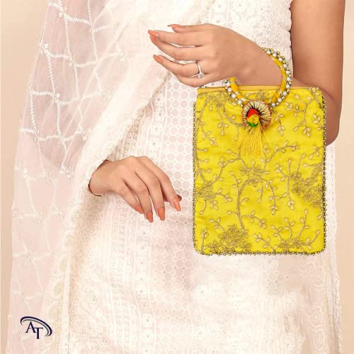 AT Ankit Traders Embroidered Potli Pouches for Women Pack of 12 | Potli Bags for Return Gifts, Potli Purse for Ladies, Shagun Mobile Potlis for Home Functions, Multicolor - Image 5