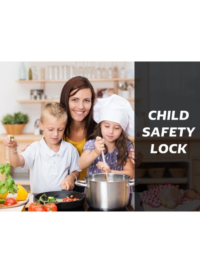 GeneralGold General Gold 90cm Built in Electric Hob 5 Heating Zones, Touch Control, Vitroceramic Surface, Black Glass Material, 5 Burner Cooktop for Small Kitchens - Image 2