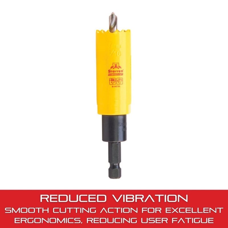 Starrett Starrett BiMetal Deep Cut Hole Saw with Arbor and Abrasion Resistant HSS Teeth  Ideal for Cutting Metal Steel and Wood  1116 27MM Diameter 2 Depth  ADCH0116  - Image 4