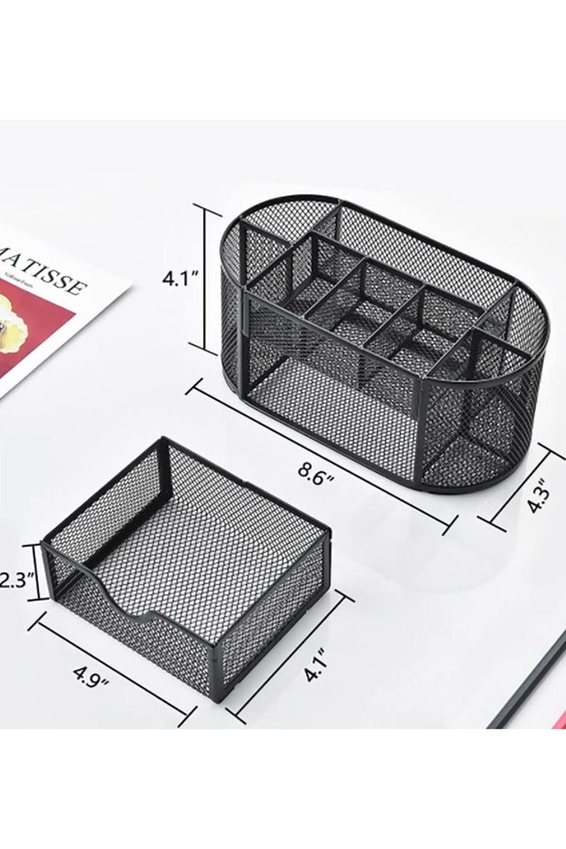 عام منظم مكتب شبكي متعدد الوظائف، حامل أقلام وأدوات مكتبية للمكتب، المنزل، المدرسة، الفصل الدراسي (6 أقسام ودرج واحد). - Image 3