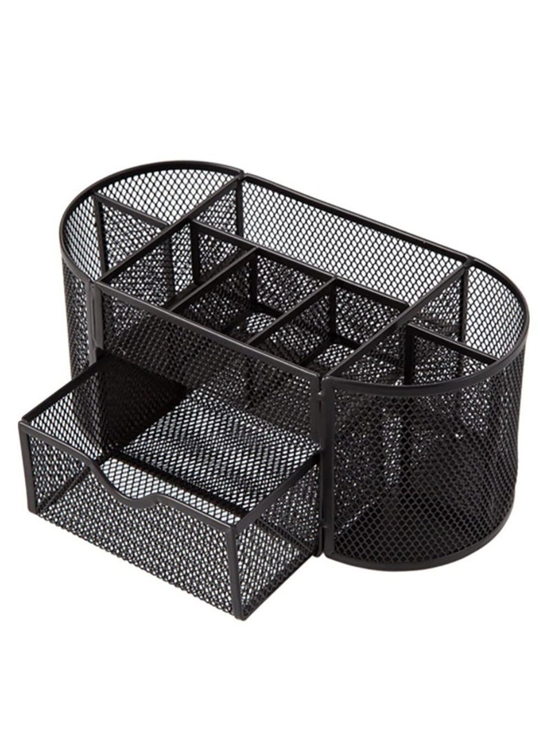 عام منظم مكتب شبكي متعدد الوظائف، حامل أقلام وأدوات مكتبية للمكتب، المنزل، المدرسة، الفصل الدراسي (6 أقسام ودرج واحد). - Image 1