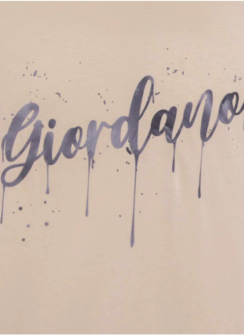GIORDANO Men's Singnature T-Shirt - Khaki