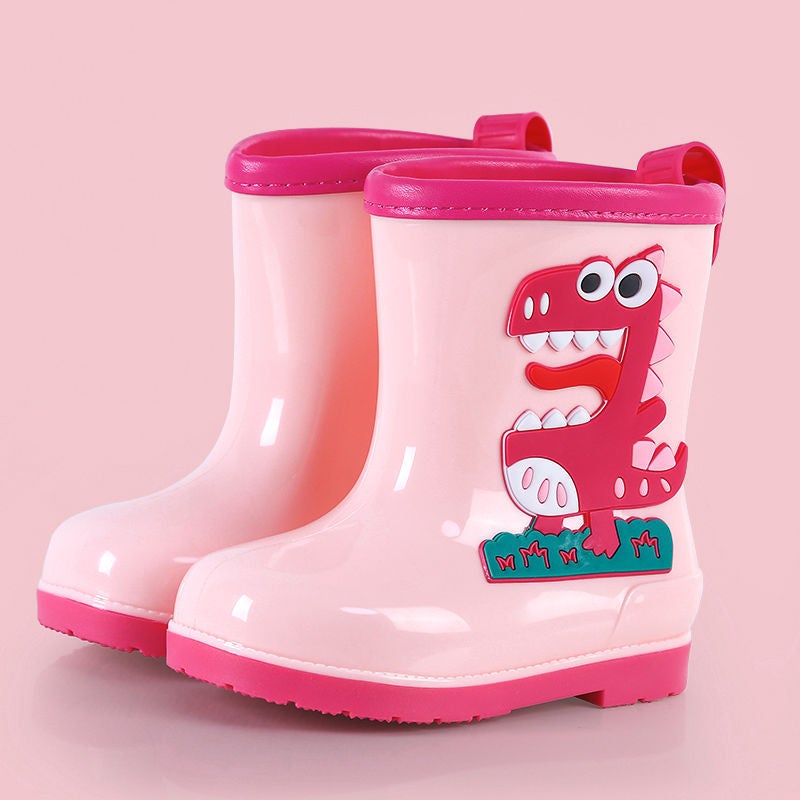 Children'S Rain Boots Cartoon Boys And Girls Children'S Cartoon Water Shoes Small Children, Middle And Large Children Plus Velvet To Keep Warm - Image 5