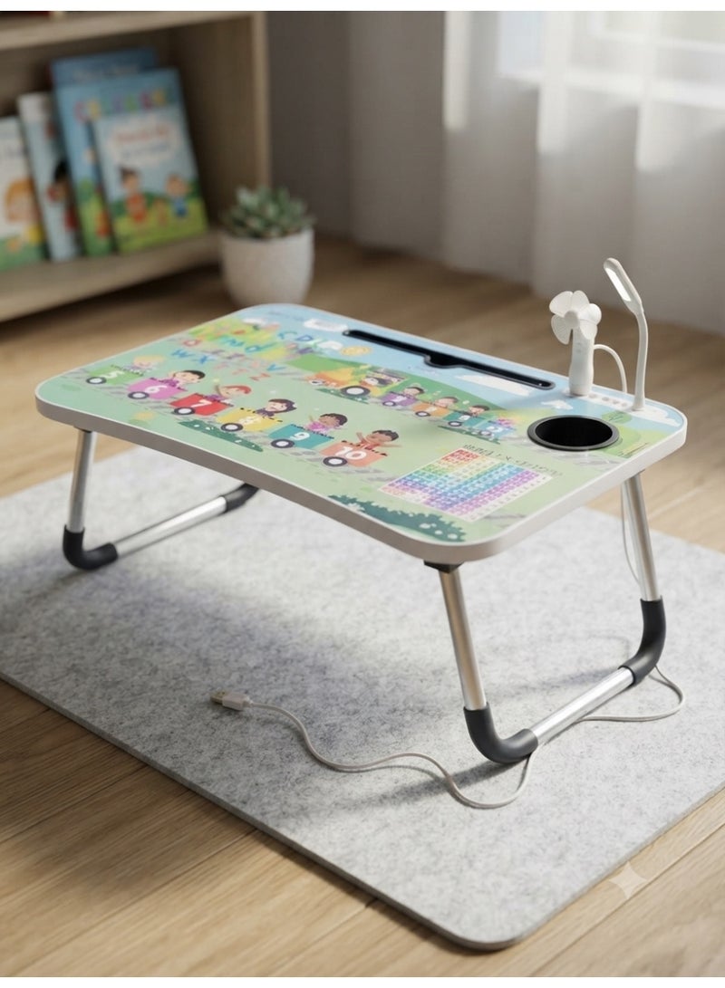 StarKids An educational table designed for children, featuring a practical, all-in-one design with a built-in lamp and fan for a comfortable and unique study and play experience. - Image 1