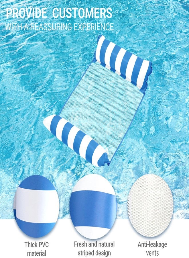 BCWATERFUNPD Pool Floats Adult - Upgraded Inflatable Mesh Floating Rafts, 4-in-1 Multi-Purpose Pool Float, Water Hammock Lounges Floaties for Parties Multi Colors (Blue+Pink) - Image 2