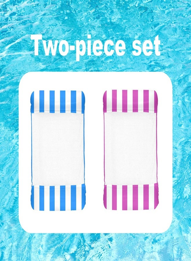 BCWATERFUNPD Pool Floats Adult - Upgraded Inflatable Mesh Floating Rafts, 4-in-1 Multi-Purpose Pool Float, Water Hammock Lounges Floaties for Parties Multi Colors (Blue+Pink) - Image 5
