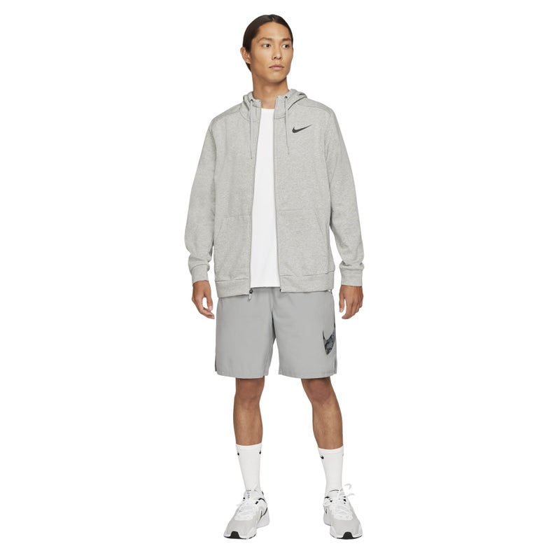 Nike Men's Nike Mnk Dry Hoodie Fzflc Casual Sports Hooded Jacket Light Grey - Image 3