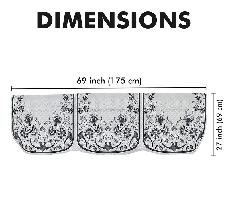 Yellow Weaves Velvet 3 Seater Quilted Sofa Cover, Floral Design, Seat & Back Cover, Color - Grey - Image 4
