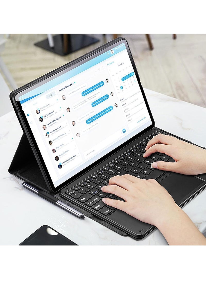 JAJEEK Keyboard Case for Samsung Galaxy Tab S9 Plus 12.4 Inch 2023 – Premium PU Leather Cover, Detachable Bluetooth Keyboard with Smart Trackpad, Magnetic Adsorption for Seamless Typing Experience - Image 5