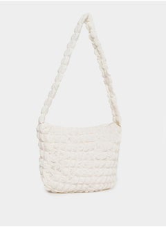 Styli Textured Shoulder Bag with Zip Closure  - Image 1