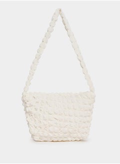 Styli Textured Shoulder Bag with Zip Closure  - Image 2
