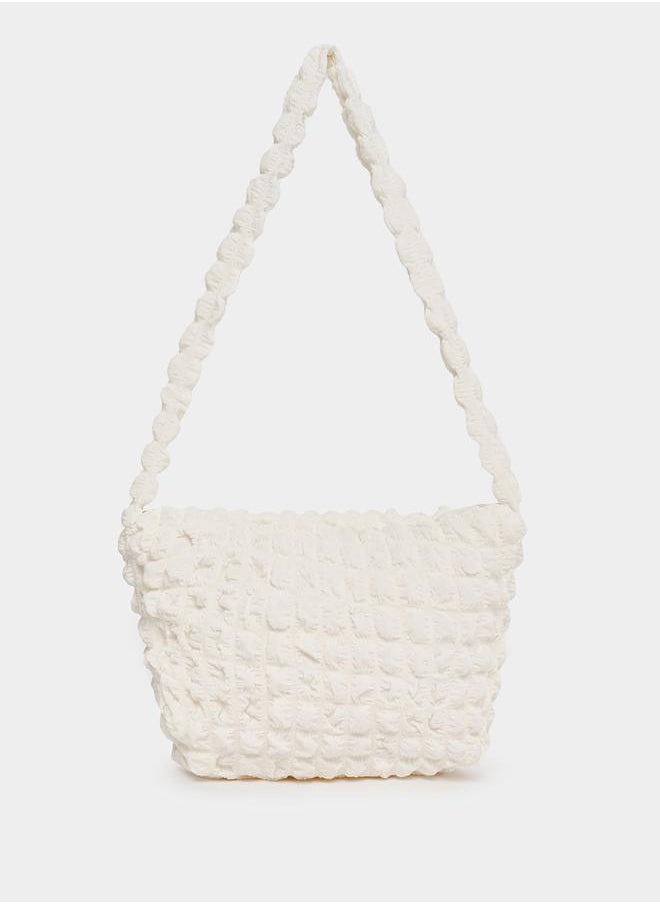 Styli - Textured Shoulder Bag with Zip Closure - Image 1