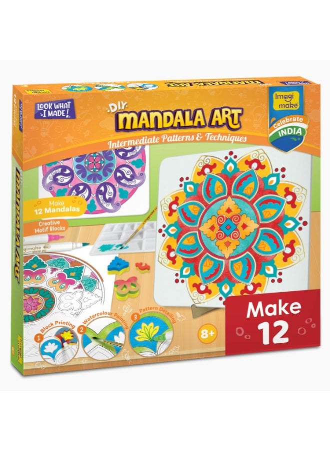Imagimake Mandala Art Kit for Kids 8+ Years | Make 12 Unique Traditional Paintings | Stamp Art Coloring Activities with Water Brush Pen, Palette | Creative Craft Set for Boys & Girls | Ramadan Gifts - Image 1
