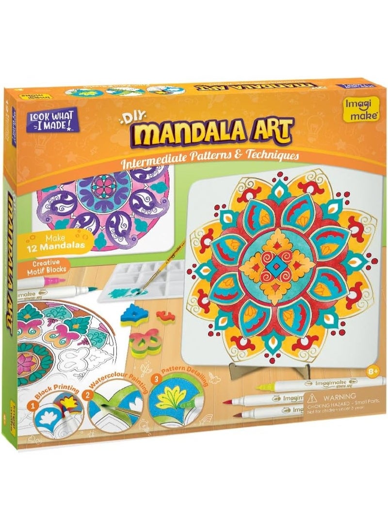 Imagimake Mandala Art Kit for Kids 8+ Years | Make 12 Unique Traditional Paintings | Stamp Art Coloring Activities with Water Brush Pen, Palette | Creative Craft Set for Boys & Girls | Ramadan Gifts - Image 3