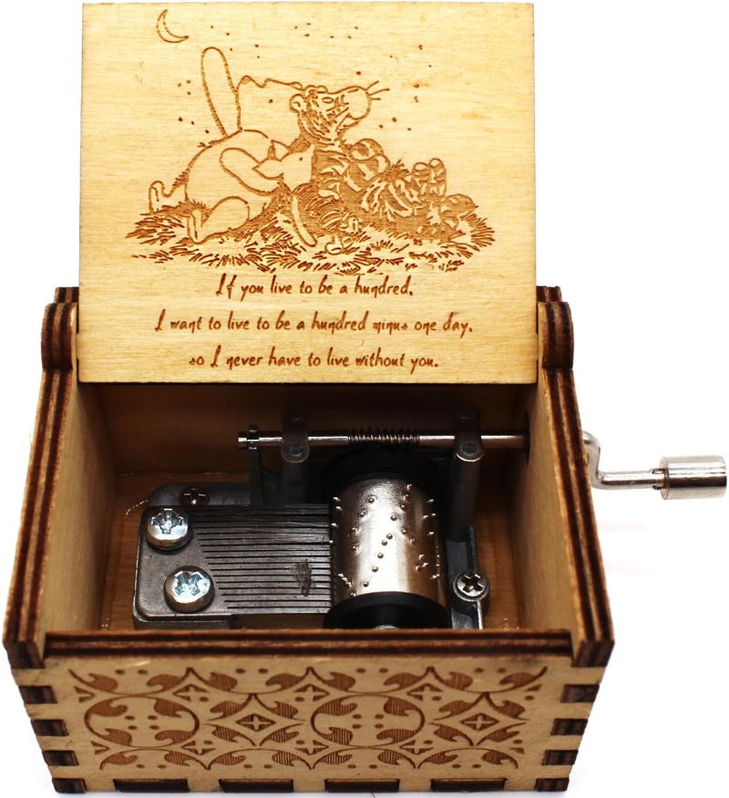 ukebobo Wooden Music Box - The Pooh Saying Music Box, Gift for Friend, Christmas, Holiday, New Year - 1 Set (11) - Image 2