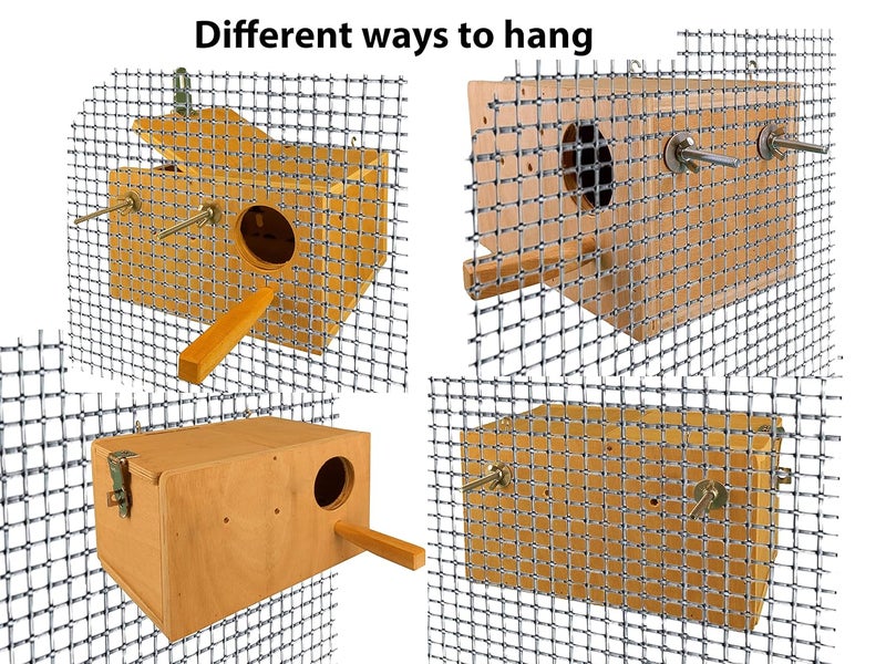 CRIB FACTORY Breeding Box for African Love Birds | HIGH-QALITY Plywood | 10 X 6 X 6 INCH (HIGH-QALITY Plywood) - Image 3