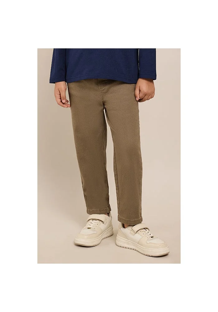 أر أند بي Solid Straight Fit Pants with Drawstring Waist