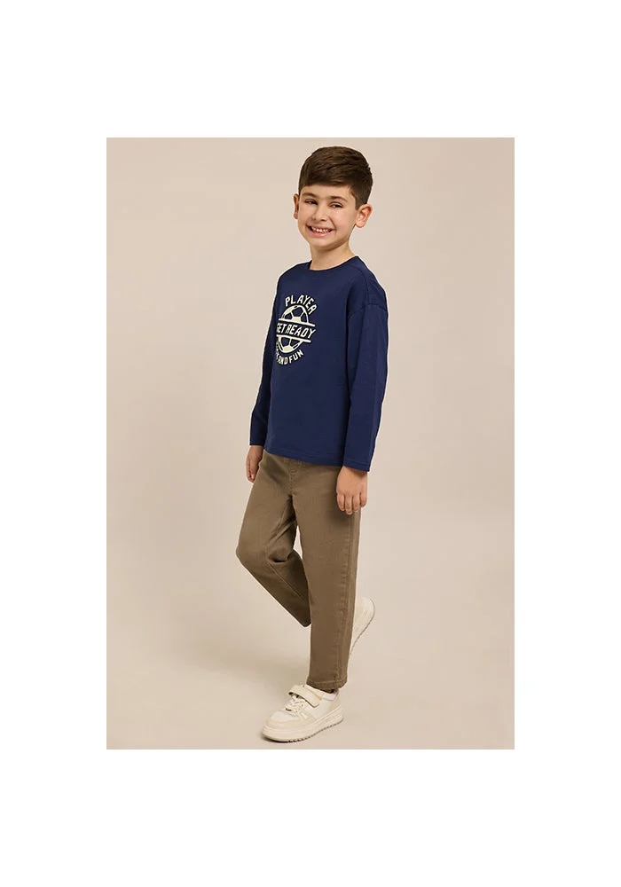 أر أند بي Solid Straight Fit Pants with Drawstring Waist