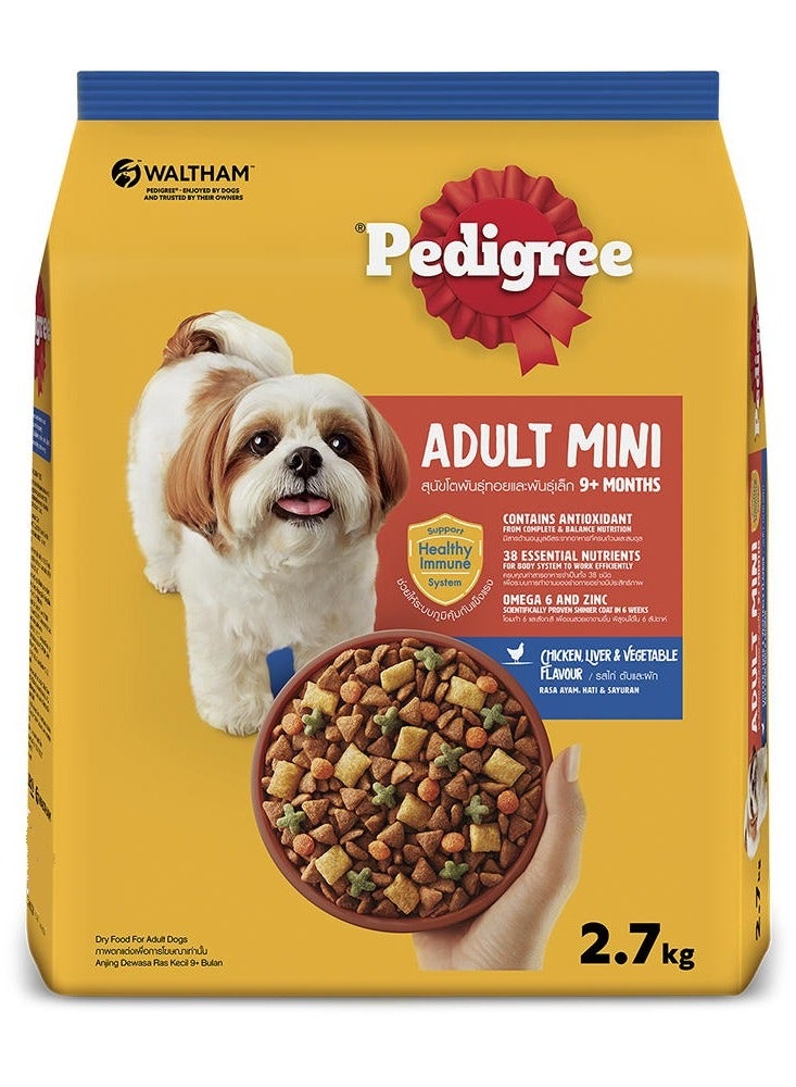 بيديجري الكبار ميني 9 + أشهر كبدة الدجاج ونكهة الخضار 2.7 كجم - Image 1