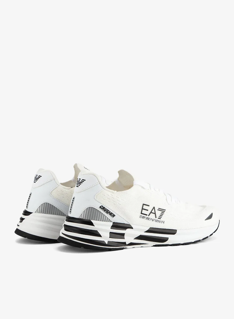 EA7 Emporio Armani White Men's Crusher Distance Knit 2.0 Shoes  | Best Price UAE