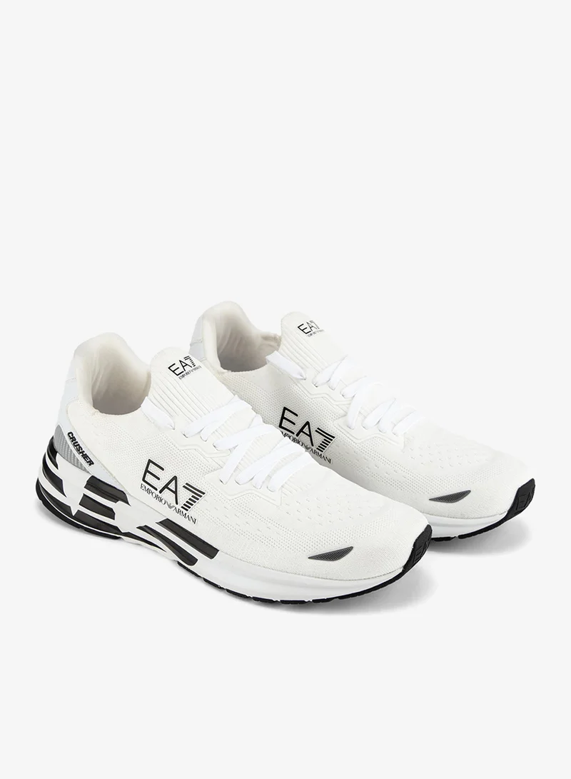 EA7 Emporio Armani White Men's Crusher Distance Knit 2.0 Shoes  | Best Price UAE