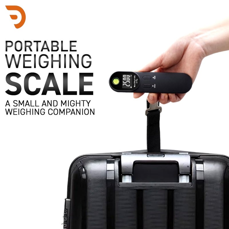 Dravina Digital Luggage Weight Machine with Steel Body, 50kg Capacity – Portable Weighing Scale for Home, Travel, Flights, Trains, Kitchen (Black) - Image 2