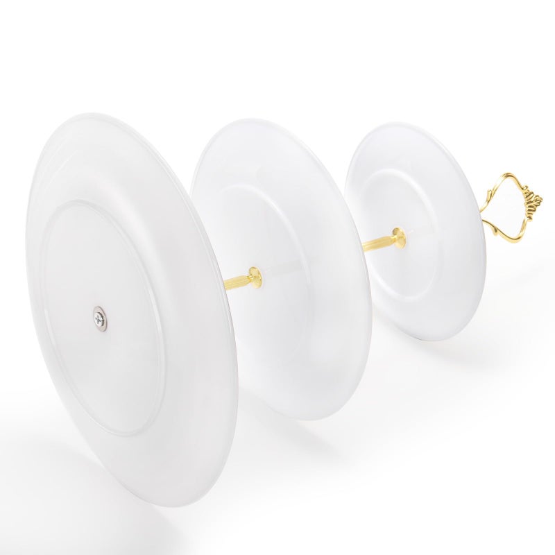 Goaste 3 Pack Tiered Cupcake Stand, Plastic Cupcake Stand Tower, 3 Tier Round Shape Dessert Serving Tray, White Cookie Candy Buffet Stand for Tea Party, Baby Shower, Wedding, Birthday, Christmas - Image 3